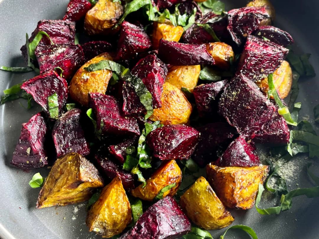 Perfectly roasted beet cubes