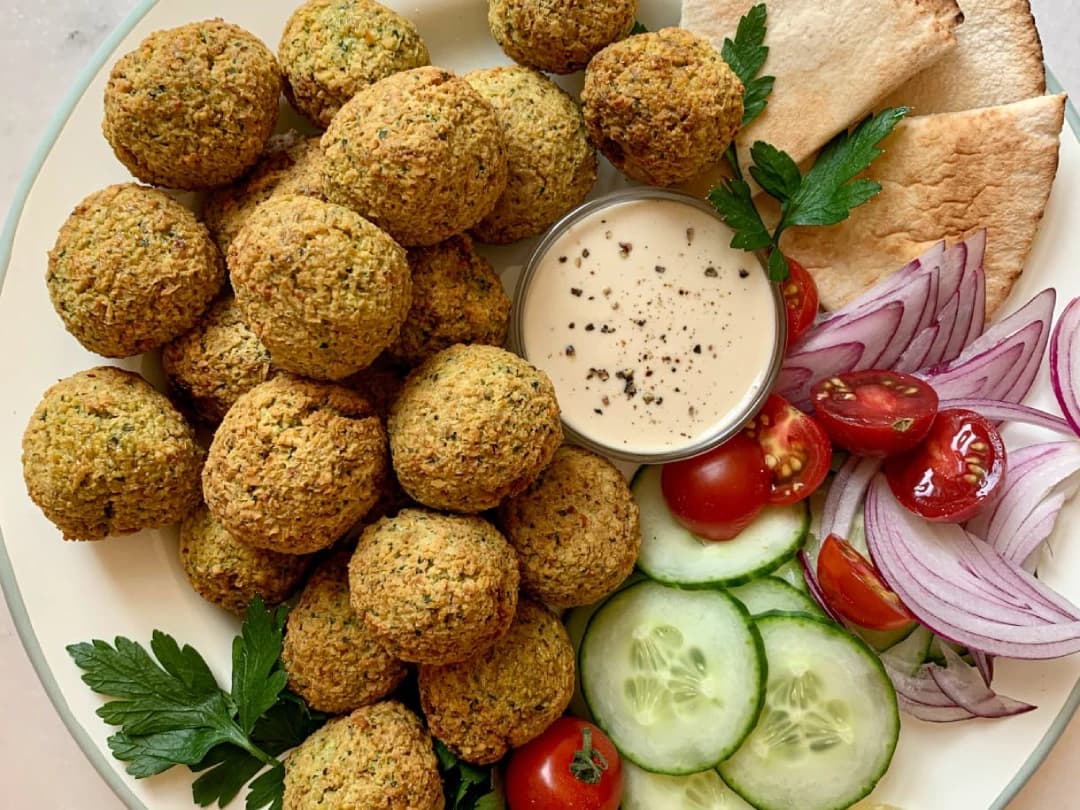 Golden brown falafel balls